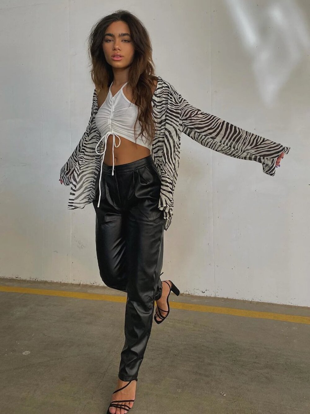 Princess Polly Love Club Black Faux Leather High Rise Pants Size 10